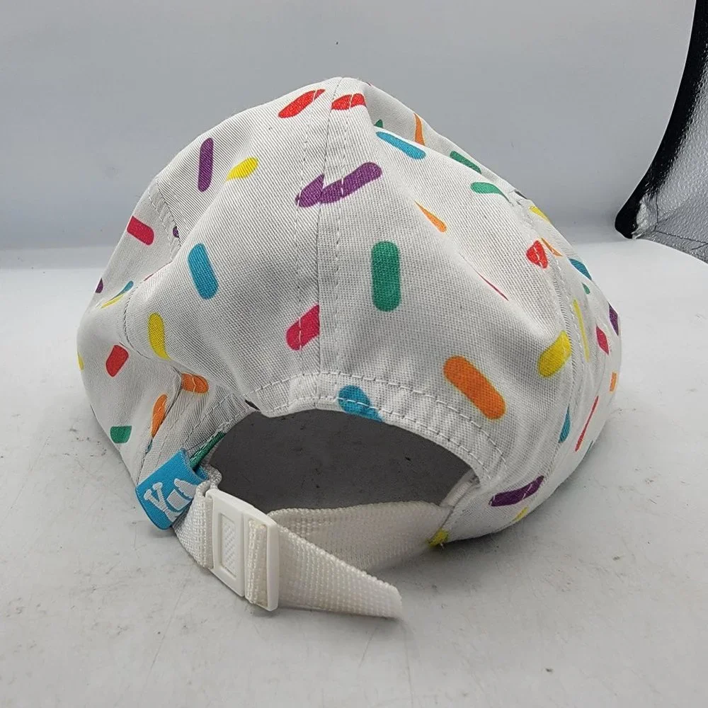 Johnny Cupcakes Unisex Adults White Sprinkles 5 Panel Hat Adjustable Lightweight - Picture 5 of 11